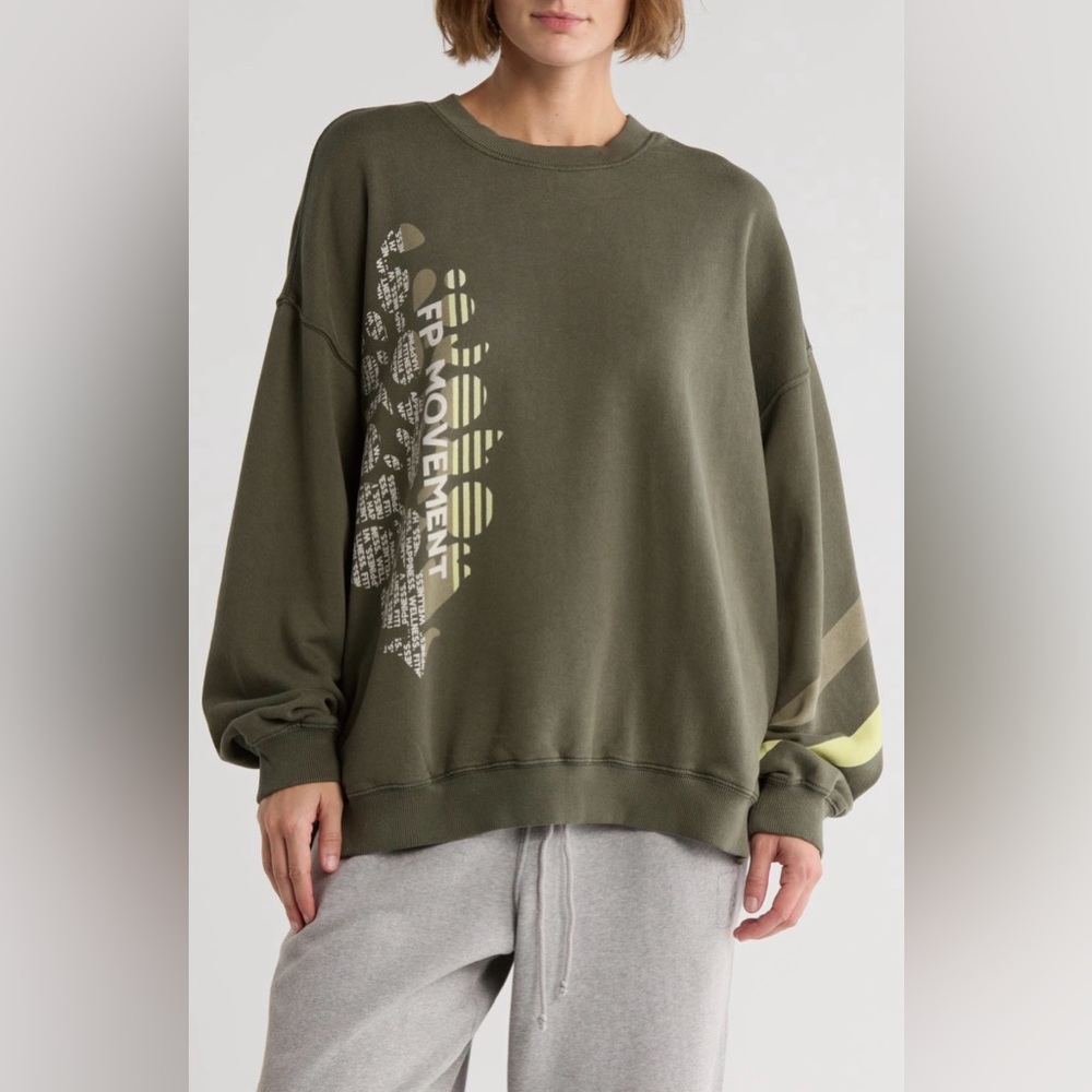 Free People Movement All Star Graphic Pullover NWOT